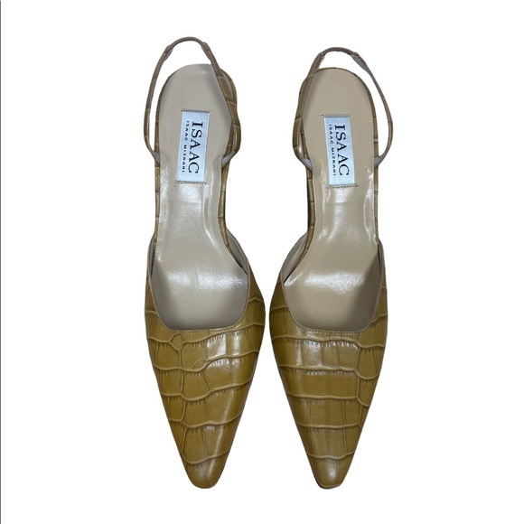 Croc Embossed Slingback Heels - Picture 2 of 6